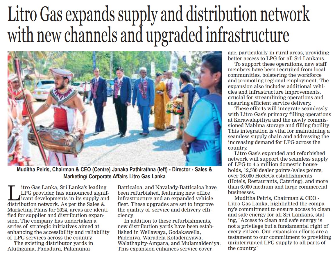 Litro Gas expands Supply and Distribution network with new channels and upgraded infrastructure